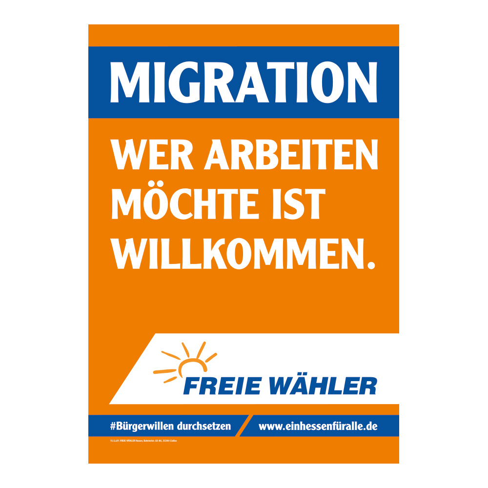 Papierplakate DIN A1 Motiv Migration Hessen